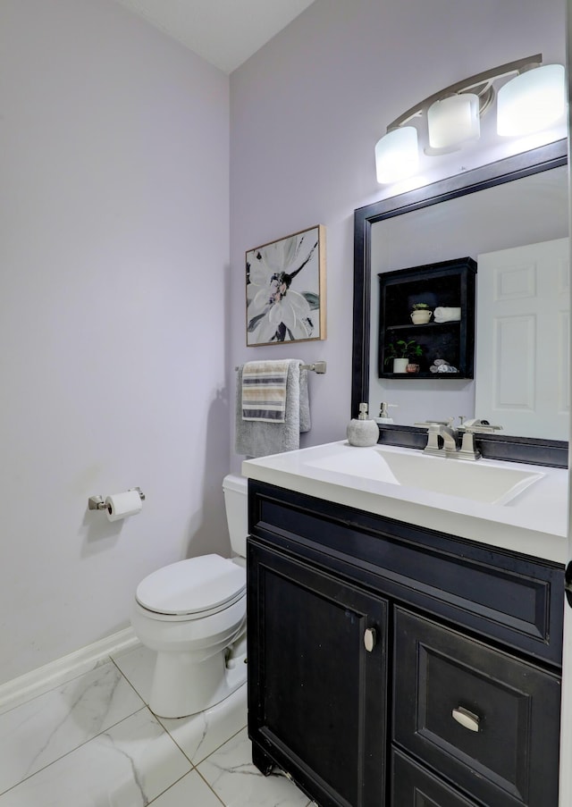 10895 Riley St, Zeeland, MI 49464 - half bathroom featuring marble finish flooring and vanity