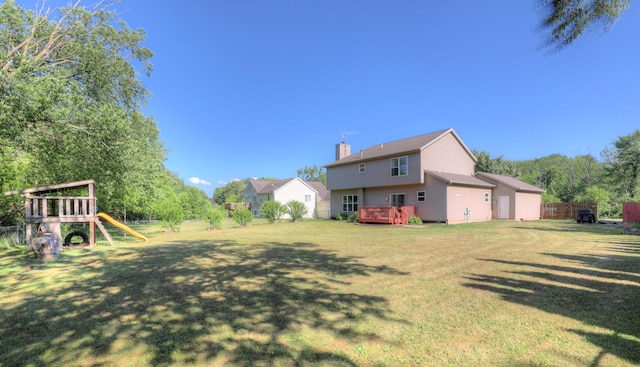 10895 Riley St, Zeeland, MI 49464 - view of yard with a playground and a deck
