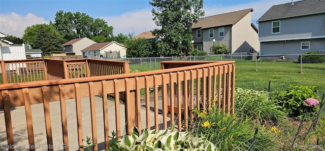 38478 Draper Ln, Westland, MI 48186 - fenced backyard with a residential view and a wooden deck