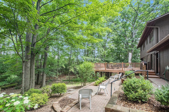 3924 Penberton Dr, Ann Arbor, MI 48105 - view of yard featuring a patio area and a wooden deck