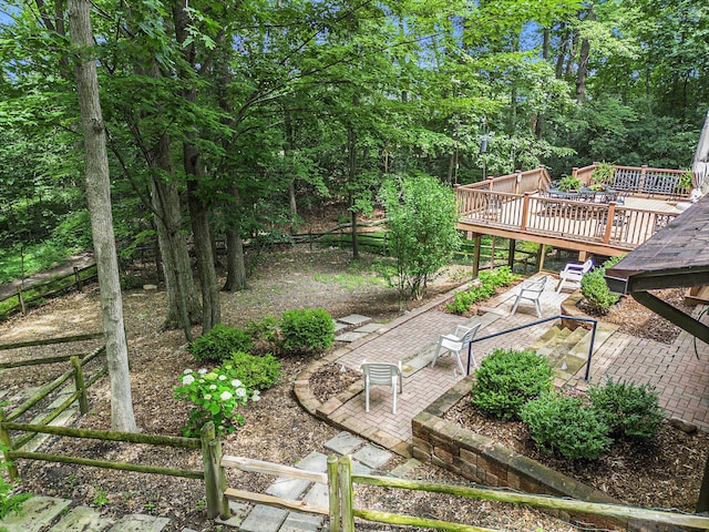3924 Penberton Dr, Ann Arbor, MI 48105 - view of yard featuring a patio and a wooden deck
