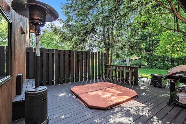 4102 Tomahawk Way, Saint Joseph, MI 49085 - wooden deck featuring a grill