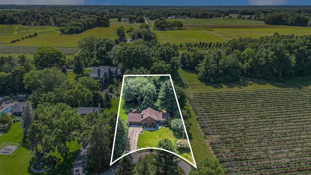 4102 Tomahawk Way, Saint Joseph, MI 49085 - aerial view of sparsely populated area with large plots for crops and property boundaries highlighted