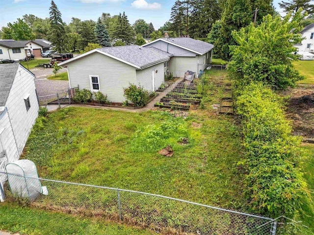 534 S Main St, Au Gres, MI 48703 - back of house with a fenced backyard and a shingled roof