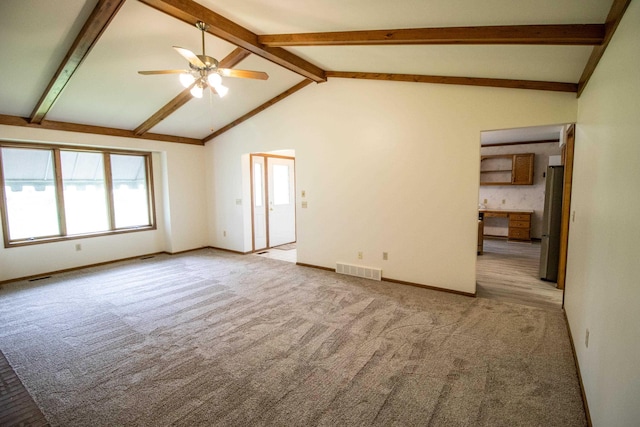 5546 Hickory Cir, Flushing, MI 48433 - unfurnished living room with light colored carpet and a ceiling fan