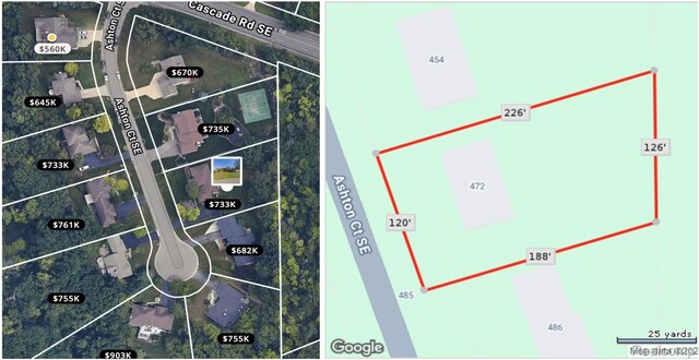 472 Ashton Ct SE, Grand Rapids, MI 49546 - map / location featuring property boundaries highlighted