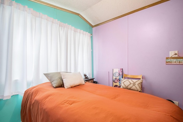 1950 S 13th, Niles, MI 49120 - bedroom featuring lofted ceiling, crown molding, and a textured ceiling