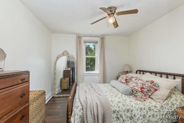 1802 Cherry St, Dorr, MI 49323 - bedroom featuring dark wood-style floors and ceiling fan