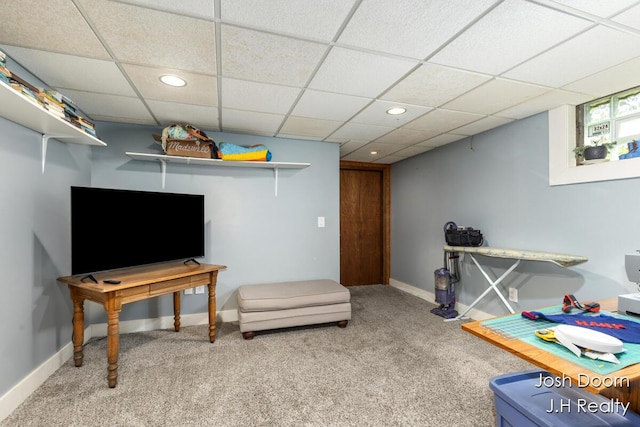 1802 Cherry St, Dorr, MI 49323 - playroom with carpet floors, recessed lighting, and a paneled ceiling