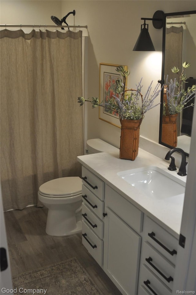 1530 Parmenter Ct Unit 18, Petoskey, MI 49770 - bathroom featuring wood finished floors, vanity, and a shower with shower curtain