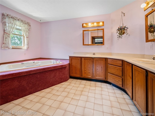 3225 W Marr Rd, Howell, MI 48855 - full bathroom featuring double vanity and a garden tub