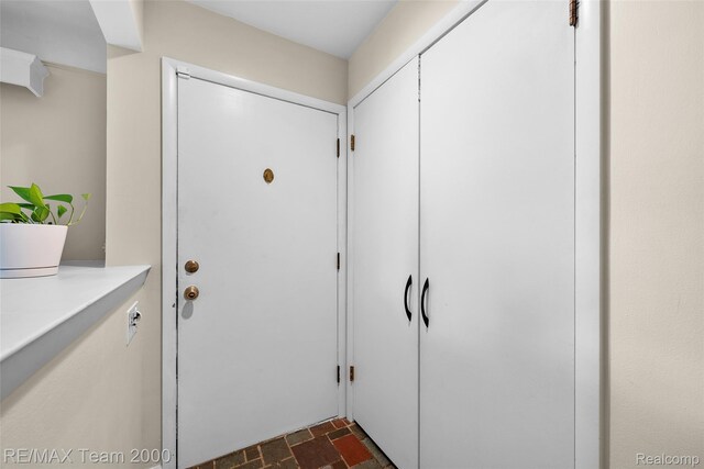 30695 Lyndon St, Livonia, MI 48154 - doorway to outside with stone finish floors
