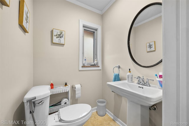 30695 Lyndon St, Livonia, MI 48154 - bathroom with crown molding and tile patterned floors
