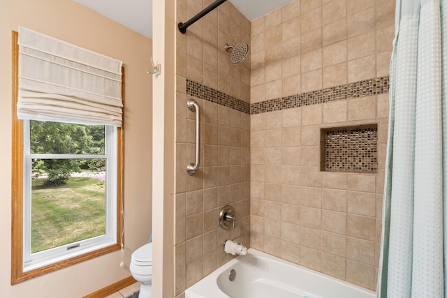 9719 King Rd, Spring Arbor, MI 49283 - full bathroom featuring toilet and shower / bath combo with shower curtain