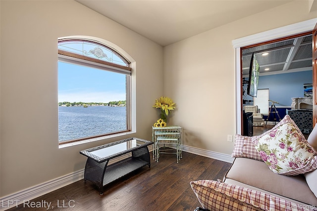 328 S Broadway St, Lake Orion, MI 48362 - sitting room with dark wood-style floors and recessed lighting