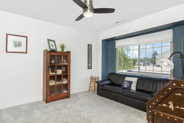 30921 Lee Frank Ln, Madison Heights, MI 48071 - living room with carpet flooring and a ceiling fan