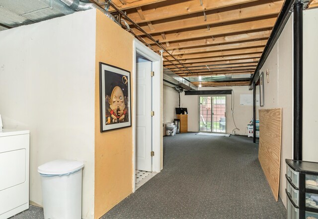 30921 Lee Frank Ln, Madison Heights, MI 48071 - below grade area featuring washer / clothes dryer and carpet floors