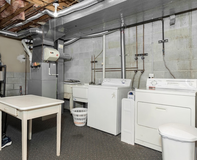 30921 Lee Frank Ln, Madison Heights, MI 48071 - unfinished basement with washing machine and dryer