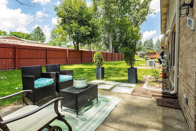 30921 Lee Frank Ln, Madison Heights, MI 48071 - fenced backyard with a patio area