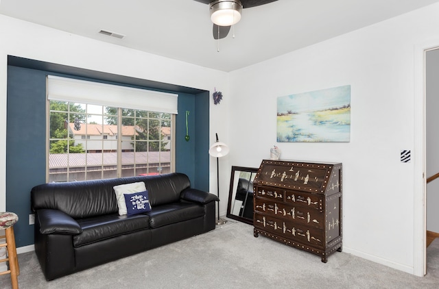 30921 Lee Frank Ln, Madison Heights, MI 48071 - living area with carpet flooring and a ceiling fan