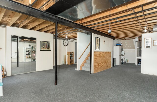 30921 Lee Frank Ln, Madison Heights, MI 48071 - finished below grade area featuring stairs and carpet floors