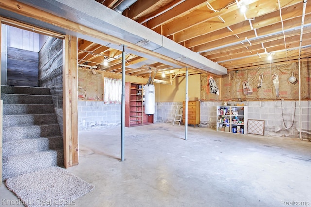 3699 Lakeview Dr, Beaverton, MI 48612 - basement featuring stairs
