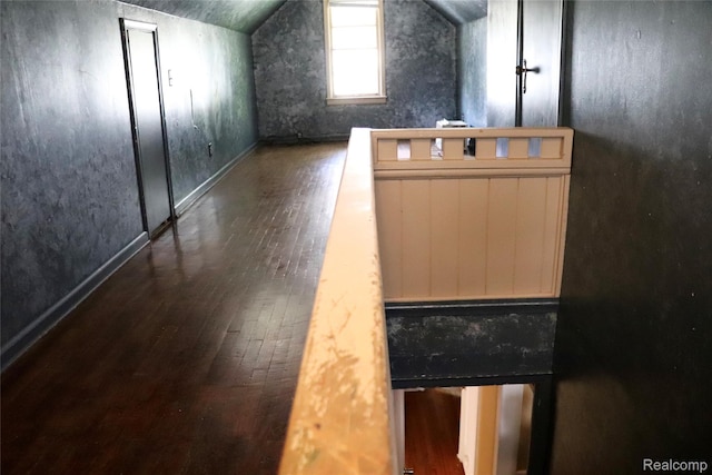 329 Bede St, Otisville, MI 48507 - kitchen featuring hardwood / wood-style floors and vaulted ceiling