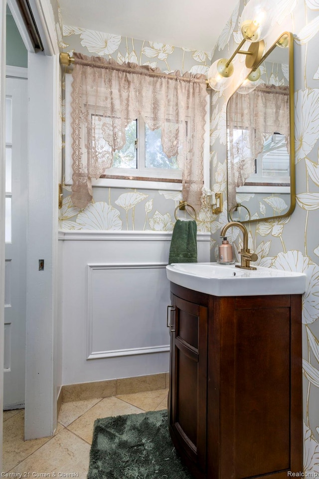 32204 Leelane, Farmington, MI 48336 - bathroom with vanity and tile patterned flooring
