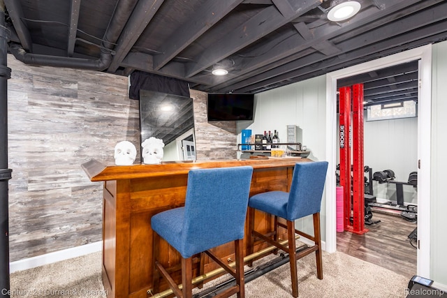 32204 Leelane, Farmington, MI 48336 - indoor dry bar with wood walls and wood finished floors