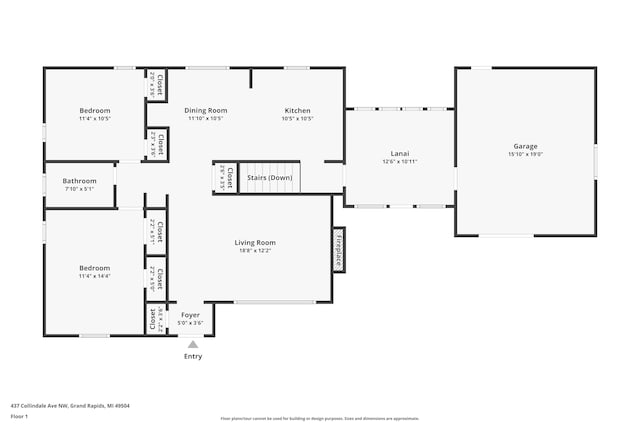 437 Collindale Ave NW, Grand Rapids, MI 49504 - view of room layout