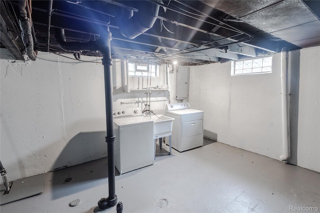 22613 Raven Ave, Eastpointe, MI 48021 - basement with separate washer and dryer and electric panel