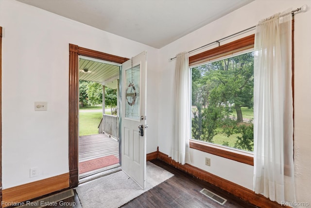 1 Grand Blvd, Battle Creek, MI 49015 - entryway featuring dark wood finished floors and plenty of natural light