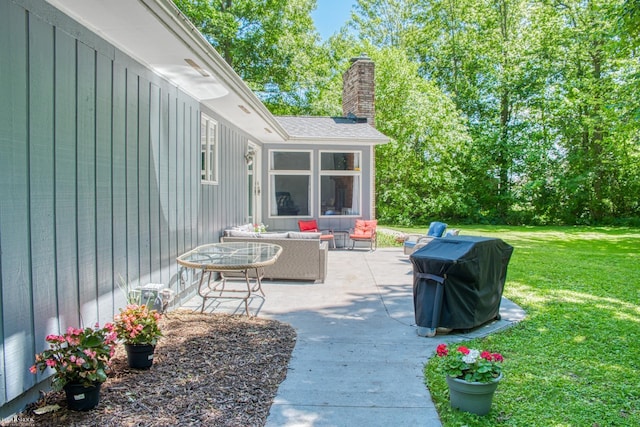 279 Ardelean Dr, Owosso, MI 48867 - view of patio with area for grilling and outdoor lounge area