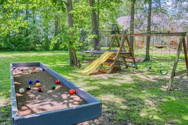 279 Ardelean Dr, Owosso, MI 48867 - view of jungle gym with a game area and a yard