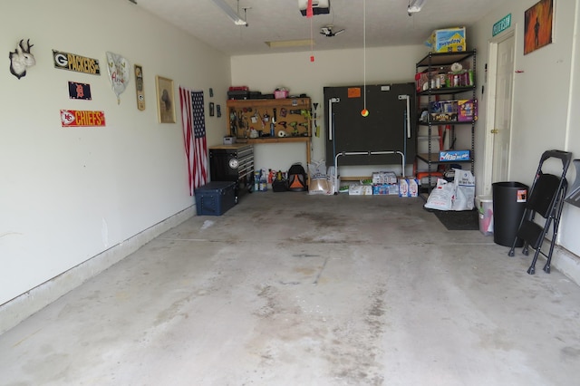 3577 Greenly Ct, Holland, MI 49424 - garage with a garage door opener and a workshop area