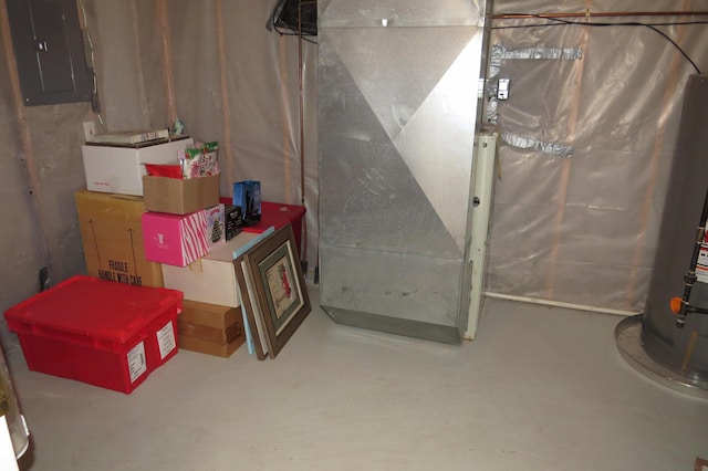3577 Greenly Ct, Holland, MI 49424 - unfinished below grade area with electric panel and water heater
