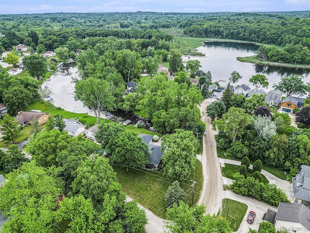 5690 Corunna Ave, Clarkston, MI 48346 - drone / aerial view of a large body of water and a heavily wooded area