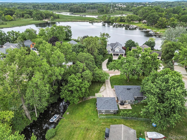5690 Corunna Ave, Clarkston, MI 48346 - aerial overview of property's location featuring a nearby body of water and nearby suburban area