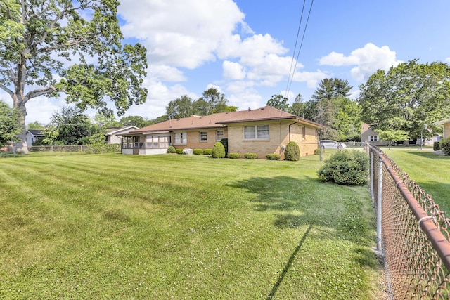 1515 Kensington Dr, Jackson, MI 49203 - fenced backyard with a sunroom