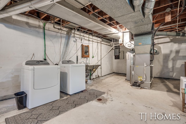 1545 Fuller Ave NE, Grand Rapids, MI 49505 - unfinished below grade area with independent washer and dryer, water heater, heating unit, and electric panel