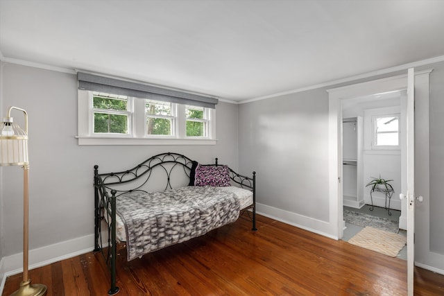 313 Moross Rd, Grosse Pointe Farms, MI 48236 - bedroom with crown molding, wood finished floors, and multiple windows