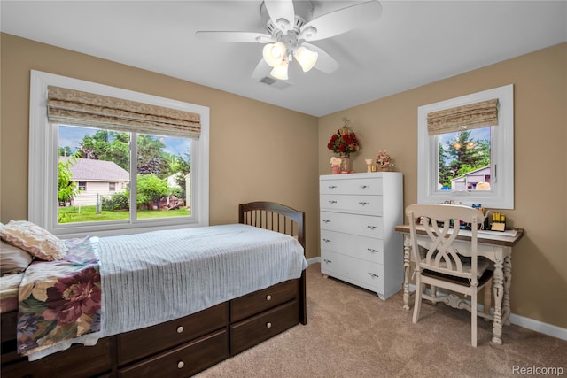 8320 Lagoon St, Commerce Twp, MI 48382 - bedroom featuring light colored carpet and ceiling fan