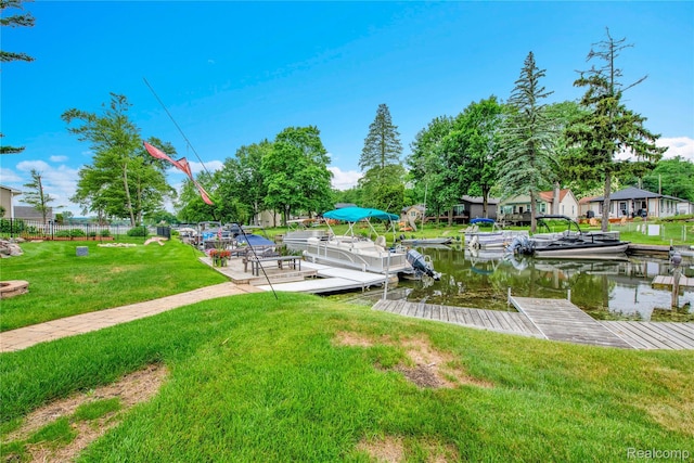 8320 Lagoon St, Commerce Twp, MI 48382 - dock area featuring a yard and a water view
