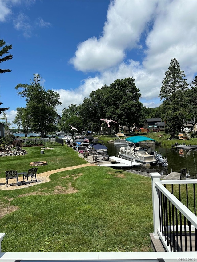 8320 Lagoon St, Commerce Twp, MI 48382 - view of yard with a dock
