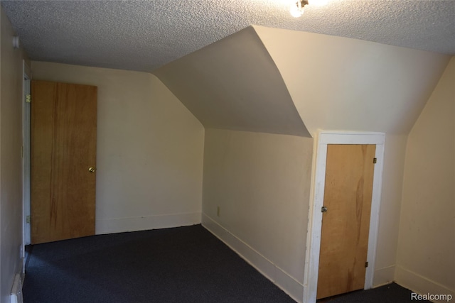 316 W Rankin St, Flint, MI 48505 - bonus room with dark colored carpet, a textured ceiling, and lofted ceiling