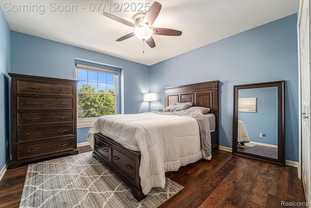 7590 Acorn Hill Ct, West Bloomfield, MI 48323 - bedroom featuring dark wood-type flooring and ceiling fan