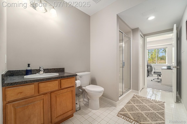 7590 Acorn Hill Ct, West Bloomfield, MI 48323 - full bath featuring a stall shower, vanity, and tile patterned floors
