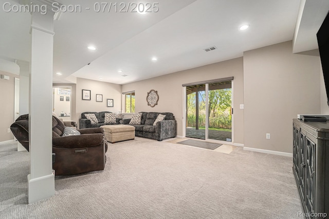 7590 Acorn Hill Ct, West Bloomfield, MI 48323 - living area with carpet floors and recessed lighting