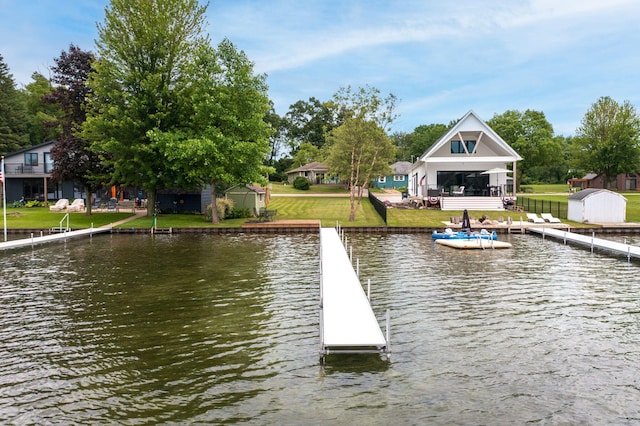 70749 Sunset Blvd, Union, MI 49130 - dock area featuring a water view and a yard