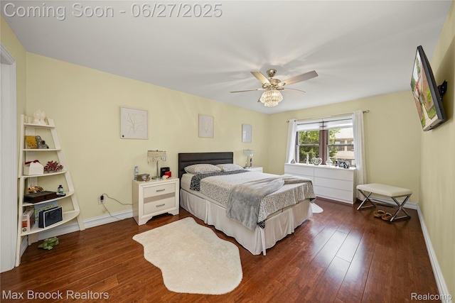 31723 Forest Ln, Warren, MI 48093 - bedroom with dark wood-style floors and a ceiling fan